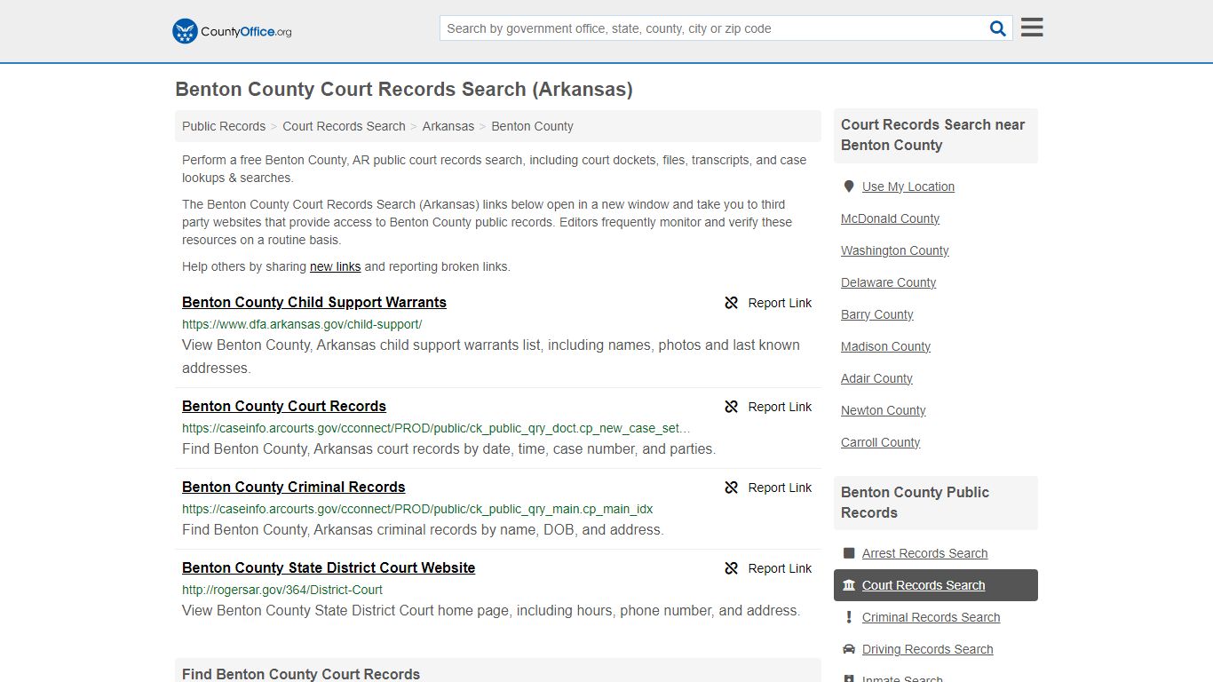 Benton County Court Records Search (Arkansas) - County Office