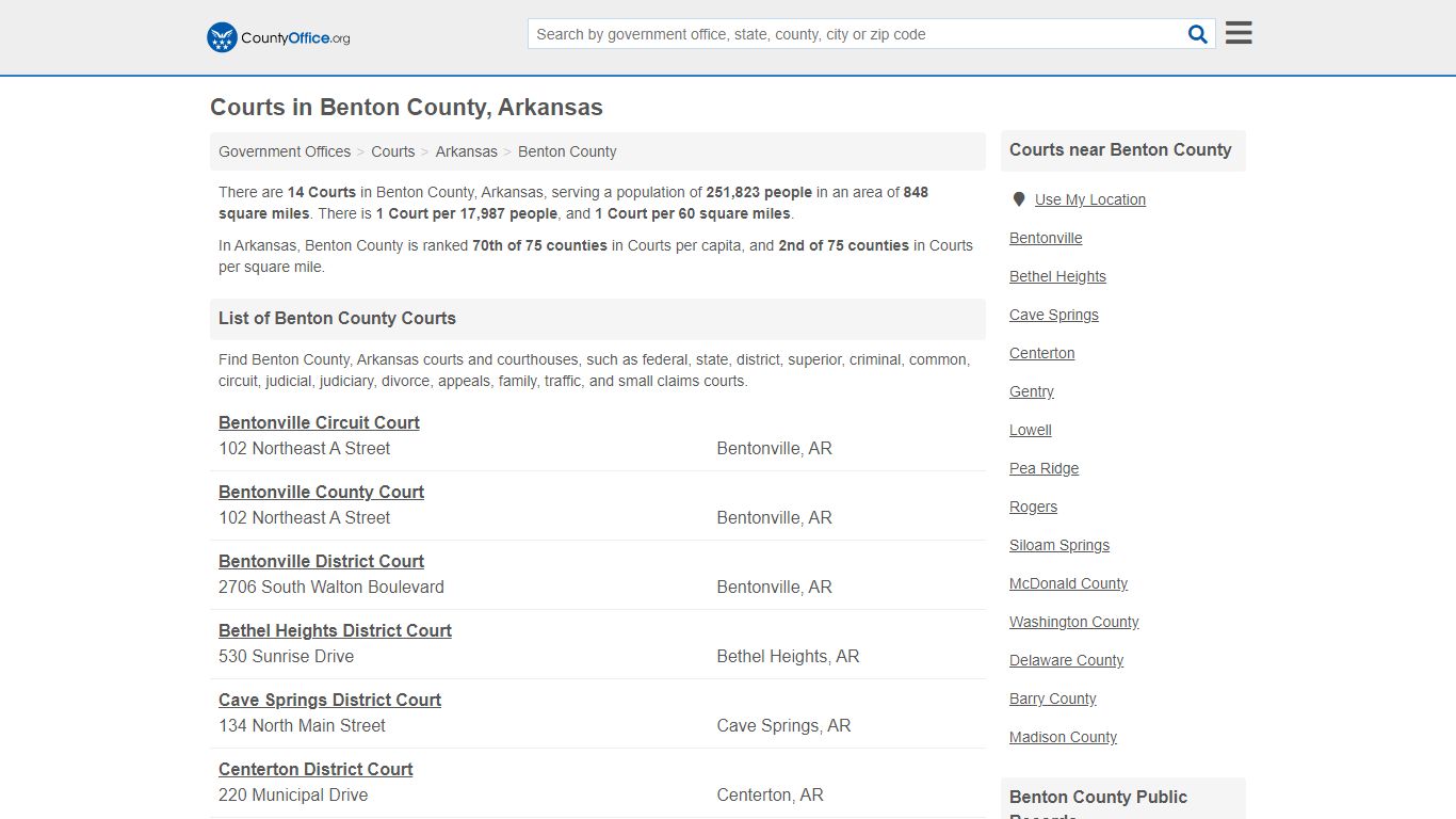 Courts - Benton County, AR (Court Records & Calendars)